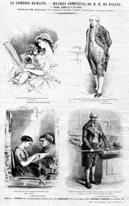 Página publicitária das obras de Balzac - em "Charivari", julho de 1842 de French School