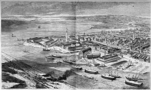 Vista aérea da cidade e do porto de Lorient, Morbihan (56) de French School