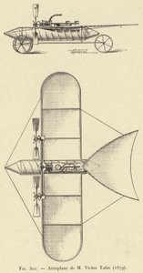 Aeroplane de M Victor Tatin (1879) (gravura) de French School
