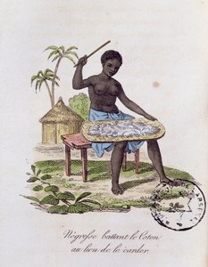 Mulher africana, batendo, algodão de French School