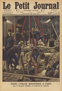 Após uma trovoada mortal em Paris (cor litho) de French School