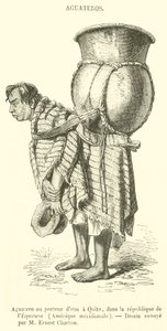 Aguatero ou porta-água em Qnito, República do Equador, América do Sul (gravura) de French School