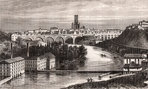 Albi - Languedoc-Roussillon-Midi-Pyrenee - gravura em "La France illustree: geographie, histoire, administration statistique" de V.A. Malt-Brown. 1884 de French School