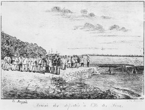 Álbum da Ilha dos Pinheiros, chegada dos deportados, 1877 de French School