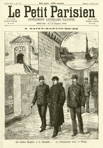 Alfred Dreyfus na prisão de Saint-Martin-de-Re, França (gravura) de French School