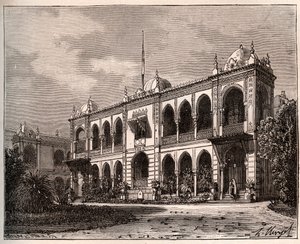 Argel - Palácio do Governador em Mustapha - gravura em "La France illustree: geographie, histoire, administration statistique" de V.A. Malt-Brown. 1884 de French School