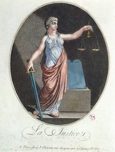 Alegoria da Justiça, publicado por J. Chereau, Paris, 1792 de French School