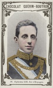 Alphonse XIII, Roi dEspagne (foto colorida) de French School