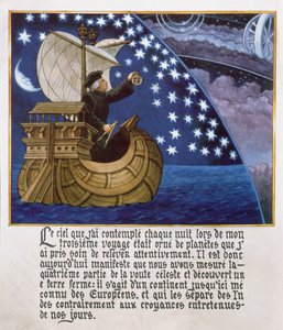 Amerigo Vespucci navegando pelas estrelas em sua terceira viagem de French School