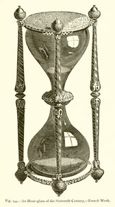 Uma ampulheta do século XVI, obra francesa de French School