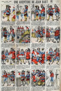 Uma aventura de Jean Bart (1650 - 1702), corsário francês. Imagens epinais do final do século XIX. de French School