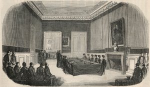 Um exame na sala de aula da Faculdade de Direito de Paris - Gravação em "Tableau-de-Paris" de Edmond Texier 1852 de French School