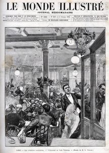 Ataques anarquistas em Paris, em fevereiro de 1894. A explosão no Café Terminus. "O Mundo Ilustrado", de 17 de Fevereiro. de French School
