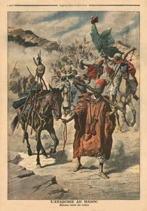 Anarquia no Marrocos, pilhagem entre tribos, ilustração do &39;Le Petit Journal&39;, suplemento ilustrativo, 24 de novembro de 1907