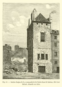 Antiga masmorra do comando de São João de Latrão, chamada Torre Bichat, demolida em 1854 de French School