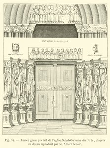Antigo grande portal da igreja de Saint-Germain des Pres, a partir de um desenho reproduzido por Albert Lenoir de French School