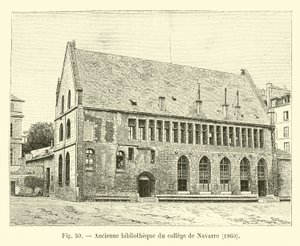 Antiga biblioteca da faculdade de Navarra, 1860 de French School