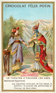 Antigo pantomima egípcia (cromolitho) de French School