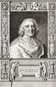 André-Hercule de Fleury, bispo de Fréjus, 1653 1743. Cardeal francês e ministro-chefe de Luís XV. Das horas livres publicadas 1908. de French School