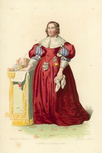 Ana da Áustria (gravura a cores) de French School