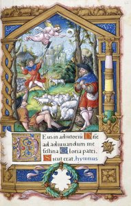 Anunciação aos Pastores, de um Livro de Horas feito para Francisco I, c.1532-1540 de French School