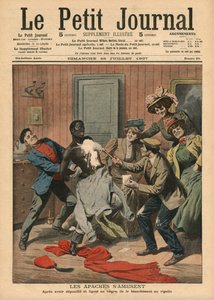Apaches se divertindo, ilustração de &39;Le Petit Journal&39;, suplemento ilustre, 28 de julho de 1907 de French School