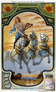 O tanque Apollo. Ilustração do domingo para o anúncio do "O verdadeiro extrato de carne de Liebig" (século XIX). de French School