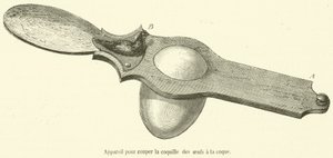 Aparelho para cortar a casca de ovos cozidos (gravação) de French School
