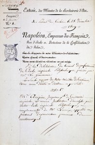 Nomeação por Napoleão de André Marie Ampère como inspector da Polytechnique - Menção Obrigatória: Arquivos da Bibl. de l