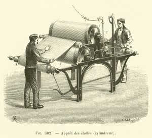 Gravador de roupa, rolo (gravura) de French School