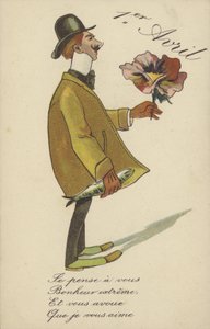 Dia da Mentira de Abril (cor litho) de French School
