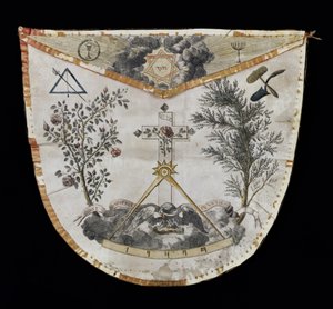 Avental de um Mestre da Ordem da Rosa-Croix (couro) de French School