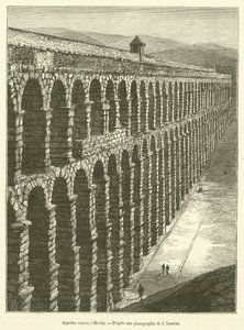 Aqueduc romain a Merida (gravura) de French School