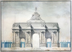 Arco do Triunfo, c.1810 (wc com caneta e tinta sobre papel) de French School