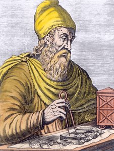 Arquimedes (287-212 aC) (posterior coloração) de French School
