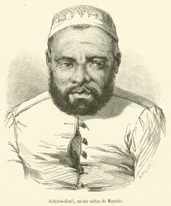 Ardrian-Souli, ex-Sultão de Mayotte (gravura) de French School