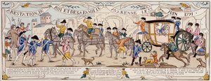 Detenção do rei e da sua família em Varennes, a 22 de Junho de 1791 de French School