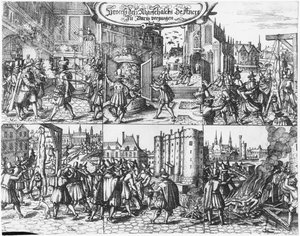 Prisão, julgamento e tortura de Concino Concini, Marquês e Marechal de Ancre a 24 de abril de 1617 de French School