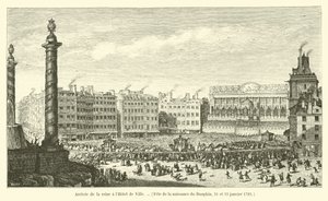 Chegada da rainha no Hotel de Ville, festa do nascimento do Dauphin, 21 e 23 de janeiro de 1782 de French School