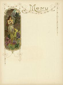 Design Art Nouveau para um menu de French School
