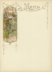 Design Art Nouveau para um menu de French School