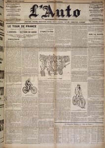 Artigo sobre a chegada da primeira volta da França - em "L