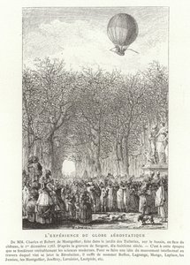 Subida do Globo Aerostático dos Irmãos Montgolfier, Paris, 1 de dezembro de 1783 de French School