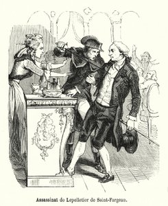 Assassinato de Lepelletier de Saint-Fargeau (gravura) de French School