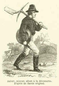 Aubert, mineiro, indo à descoberta (gravura) de French School
