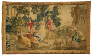 Tapeçaria pastoral de Aubusson de French School