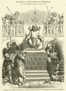 Altar de Santiago de Compostela, Espanha (gravura) de French School