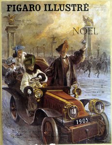 Automóvel Dion-Bouton 1905 e casacos e peles Grunwaldt - in "Le Figaro Illustré", Dez 1904 de French School