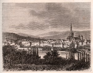 Autun - departamento de Saone-et-Loire - gravura em "La France illustree: geographie, histoire, administration statistique" de V.A. Malt-Brown. 1884 de French School