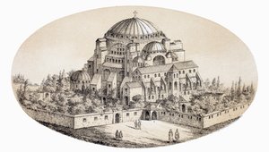 Aya Sofya Camii ou St Sophia Basilika, Istambul, Turquia, após uma ilustração de meados do século XIX, da L